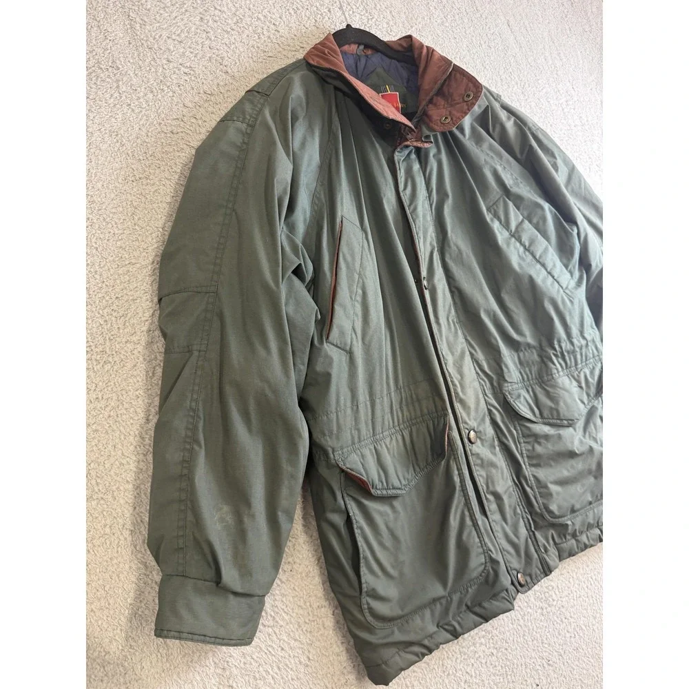 William Barry Jacket Mens‎ Medium Green Quilted Lined Field Hunting Zip Snap